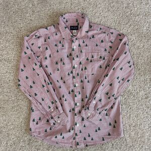 Children's Place Red Striped Christmas Shirt Boys XL 14 Holiday Festive